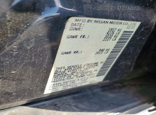 1N4AL3AP5GC127138 2016 NISSAN ALTIMA Black VIN կոդի պիտակի տեսք