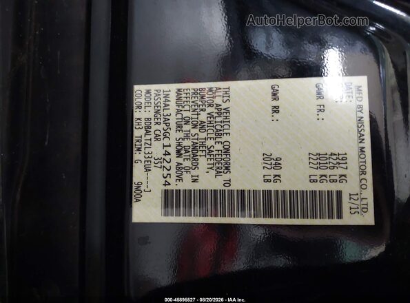 1N4AL3AP5GC142254 2016 NISSAN ALTIMA Black Vista del compartimento del motor