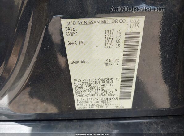 1N4AL3AP5GN304498 2016 NISSAN ALTIMA Black Engine compartment view
