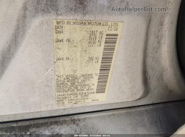 1N4AL3AP5GN324508 2016 NISSAN ALTIMA White Вид підкапотного простору