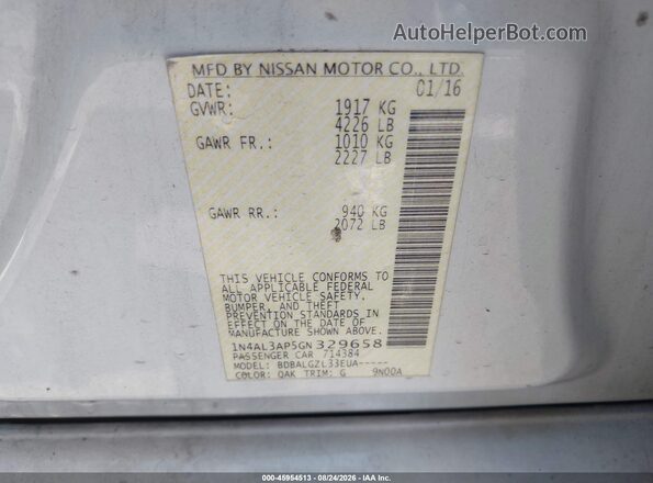 1N4AL3AP5GN329658 2016 NISSAN ALTIMA White Engine compartment view