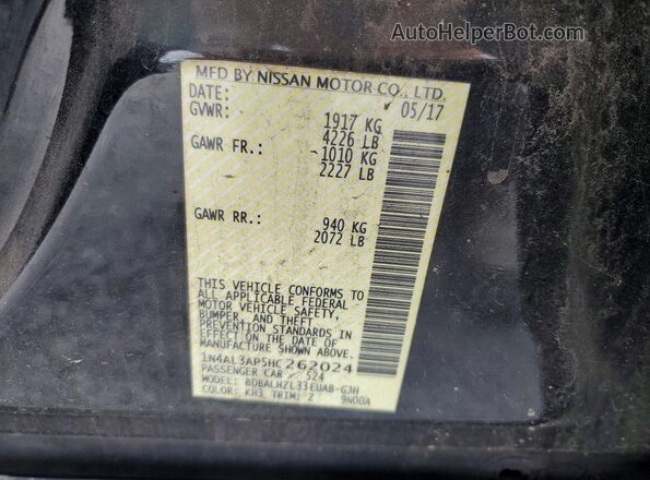 1N4AL3AP5HC262024 2017 NISSAN ALTIMA Черный Вид наклейки с VIN-кодом