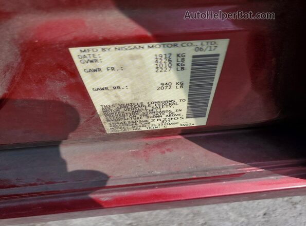 1N4AL3AP5HC282905 2017 NISSAN ALTIMA Red ძრავის განყოფილების ხედი