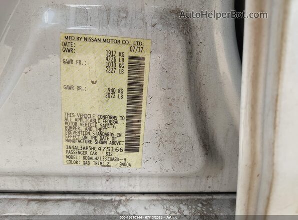 1N4AL3AP5HC475166 2017 NISSAN ALTIMA White Շարժիչի բաժամունքի տեսք