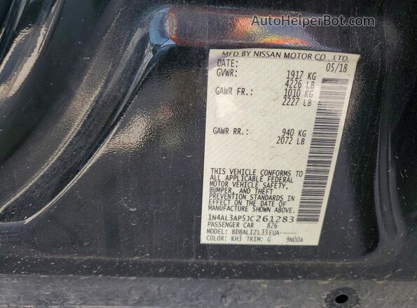 1N4AL3AP5JC261283 2018 NISSAN ALTIMA Black VIN կոդի պիտակի տեսք