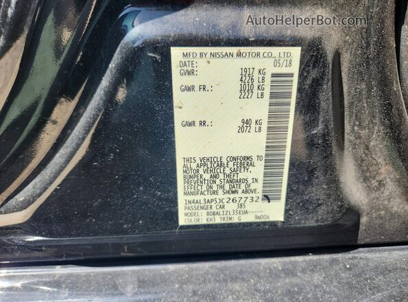 1N4AL3AP5JC267732 2018 NISSAN ALTIMA Black Vista del compartimento del motor