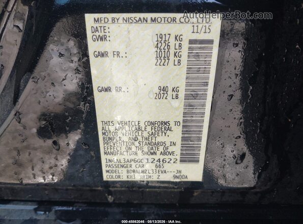 1N4AL3AP6GC124622 2016 NISSAN ALTIMA Черный Вид подкапотного пространства