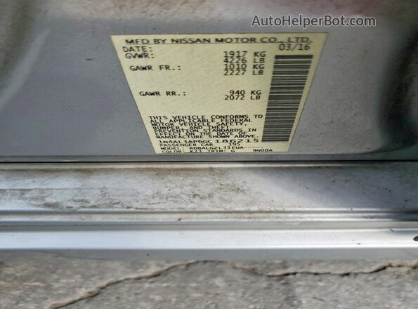 1N4AL3AP6GC186215 2016 NISSAN ALTIMA Silver ძრავის განყოფილების ხედი