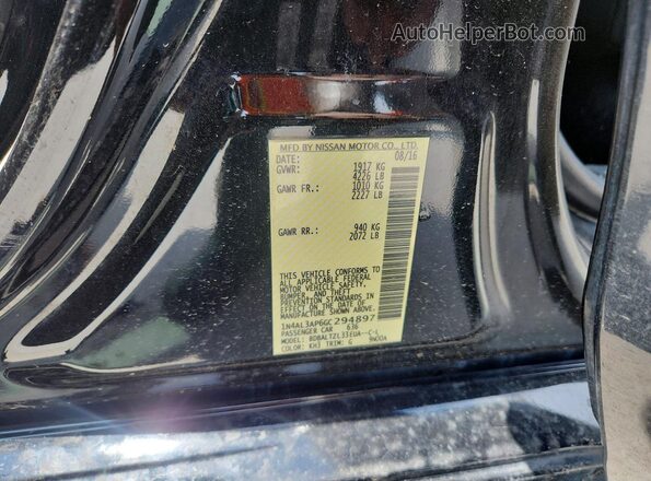1N4AL3AP6GC294897 2016 NISSAN ALTIMA Black ძრავის განყოფილების ხედი