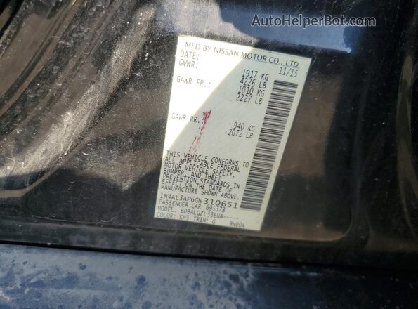 1N4AL3AP6GN310651 2016 NISSAN ALTIMA Black Engine compartment view