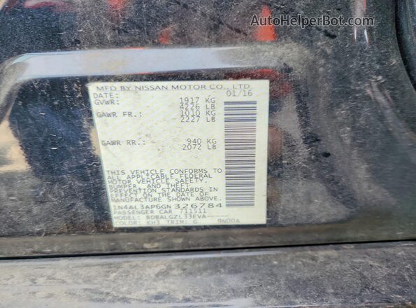 1N4AL3AP6GN326784 2016 NISSAN ALTIMA Черный Вид подкапотного пространства