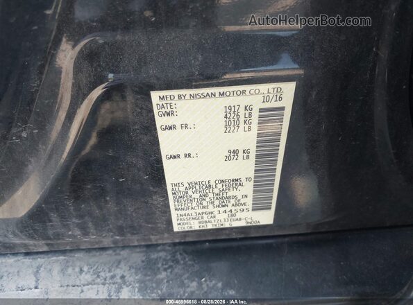 1N4AL3AP6HC144595 2017 NISSAN ALTIMA Black Engine compartment view