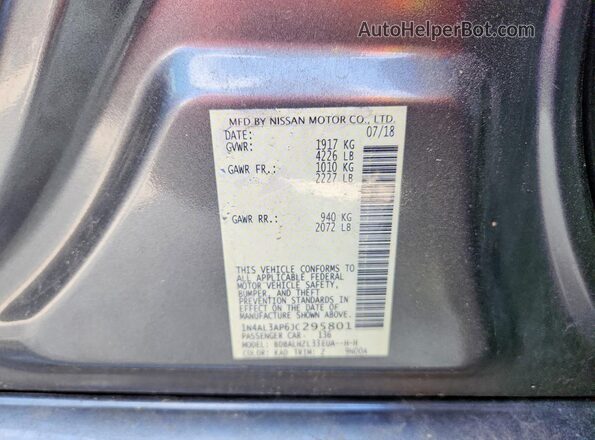 1N4AL3AP6JC295801 2018 NISSAN ALTIMA Серый Вид подкапотного пространства
