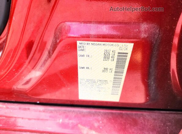 1N4AL3AP7GC165664 2016 NISSAN ALTIMA Maroon Вид підкапотного простору