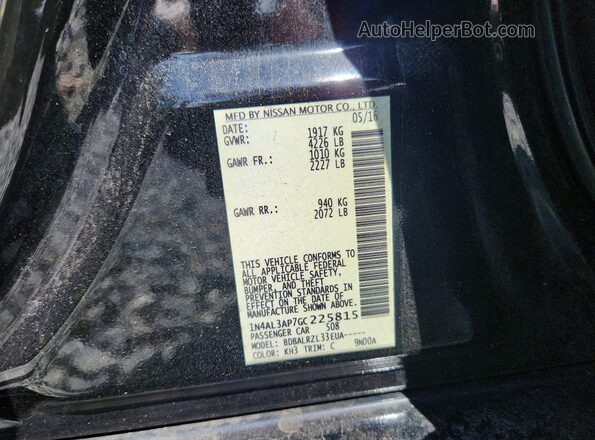 1N4AL3AP7GC225815 2016 NISSAN ALTIMA Black Вид підкапотного простору