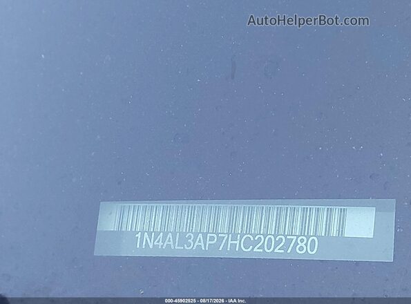 1N4AL3AP7HC202780 2017 NISSAN ALTIMA Gray Widok komory silnika