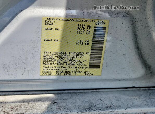 1N4AL3AP7HC248089 2017 NISSAN ALTIMA White Շարժիչի բաժամունքի տեսք