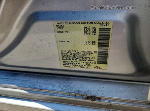1N4AL3AP7JC105021 2018 NISSAN ALTIMA Silver Vista del compartimento del motor
