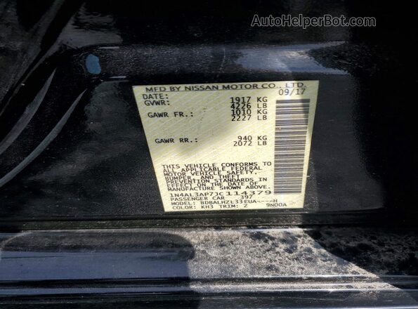 1N4AL3AP7JC114379 2018 NISSAN ALTIMA Black Շարժիչի բաժամունքի տեսք