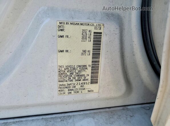 1N4AL3AP7JC214952 2018 NISSAN ALTIMA White Engine compartment view