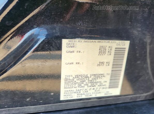 1N4AL3AP7JC247790 2018 NISSAN ALTIMA Black Вид підкапотного простору