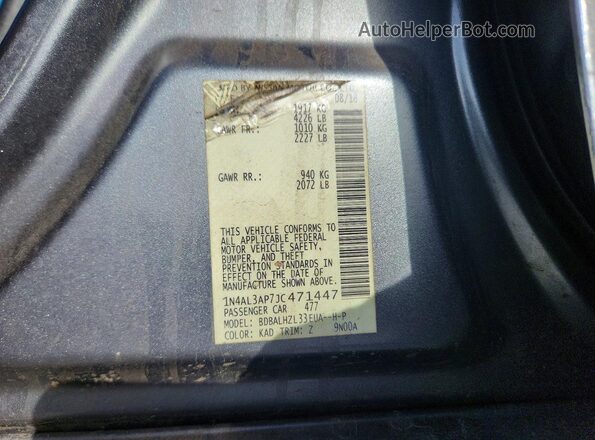 1N4AL3AP7JC471447 2018 NISSAN ALTIMA Gray Vista de la etiqueta del VIN