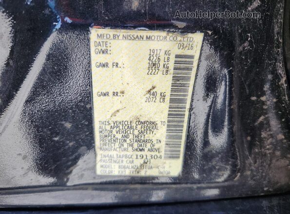1N4AL3AP8GC191304 2016 NISSAN ALTIMA Black Շարժիչի բաժամունքի տեսք