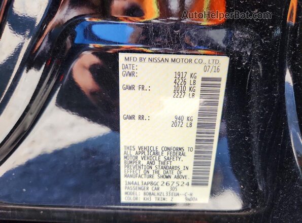 1N4AL3AP8GC267524 2016 NISSAN ALTIMA Black Vista del compartimento del motor