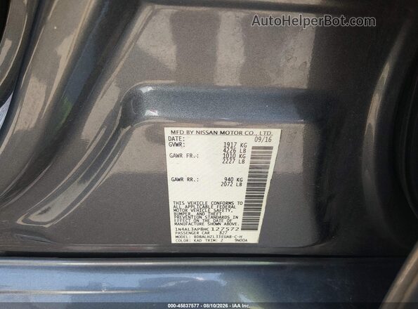 1N4AL3AP8HC127572 2017 NISSAN ALTIMA Black Vista del compartimento del motor