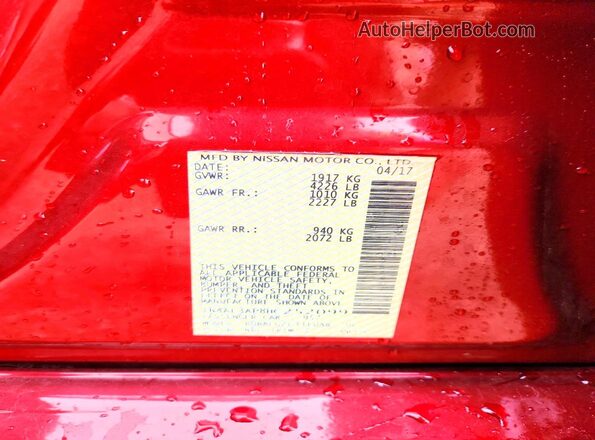1N4AL3AP8HC252099 2017 NISSAN ALTIMA Red Widok komory silnika