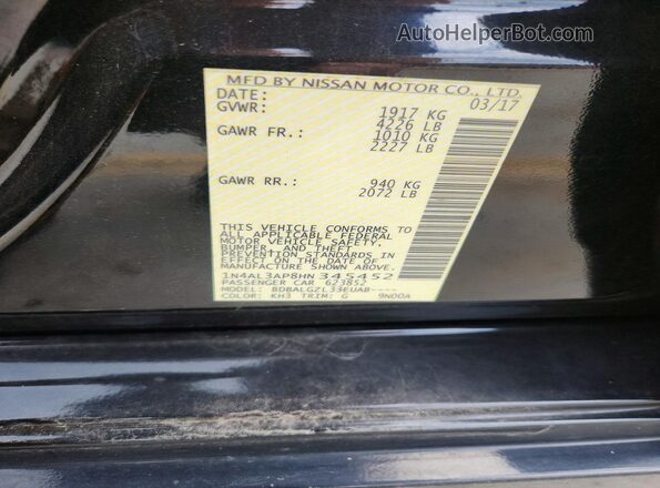1N4AL3AP8HN345452 2017 NISSAN ALTIMA Black Widok komory silnika