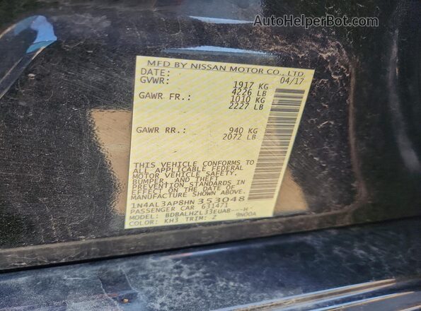 1N4AL3AP8HN353048 2017 NISSAN ALTIMA Black Widok komory silnika