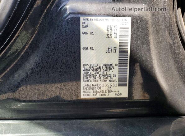 1N4AL3AP8JC135631 2018 NISSAN ALTIMA Black Engine compartment view
