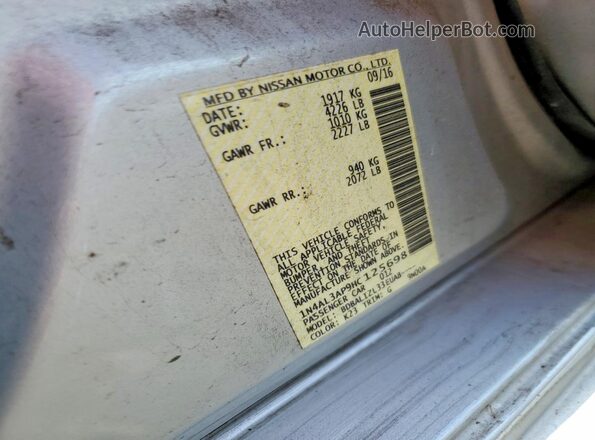 1N4AL3AP9HC125698 2017 NISSAN ALTIMA Silver Vista del compartimento del motor