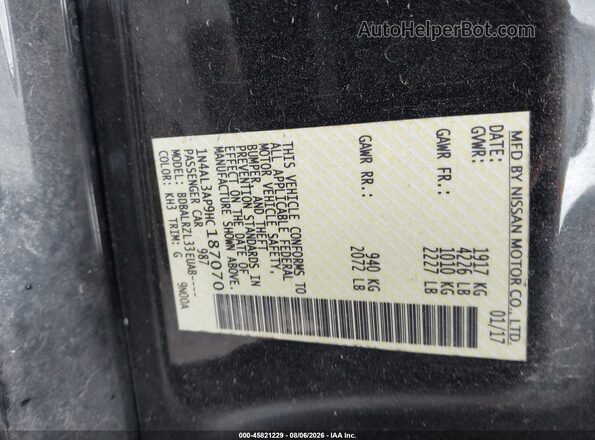 1N4AL3AP9HC187070 2017 NISSAN ALTIMA Black Engine compartment view