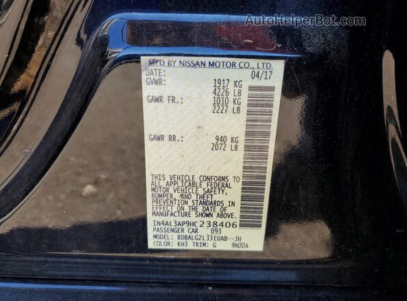 1N4AL3AP9HC238406 2017 NISSAN ALTIMA Black Engine compartment view