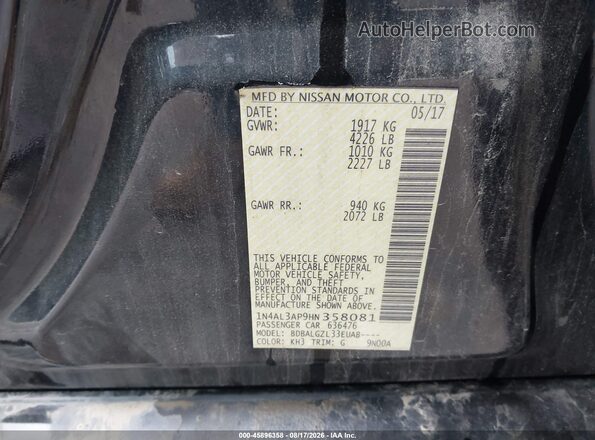 1N4AL3AP9HN358081 2017 NISSAN ALTIMA Black Engine compartment view