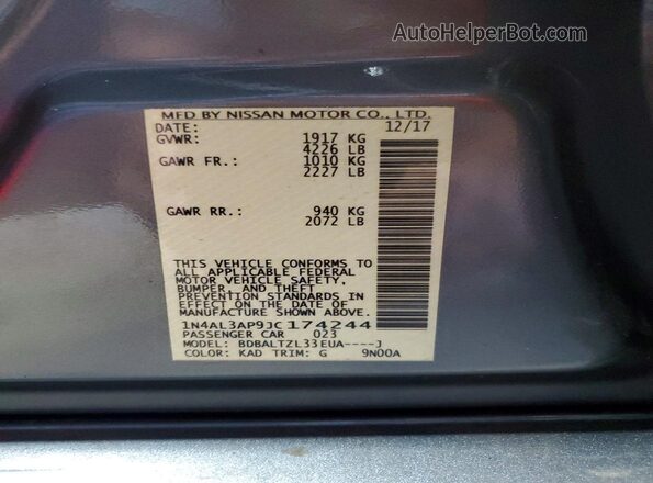 1N4AL3AP9JC174244 2018 NISSAN ALTIMA Silver Widok komory silnika