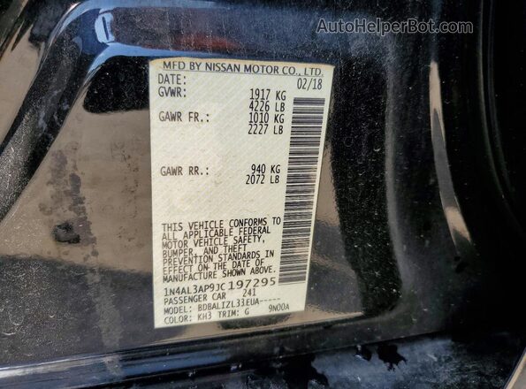 1N4AL3AP9JC197295 2018 NISSAN ALTIMA Black Widok komory silnika