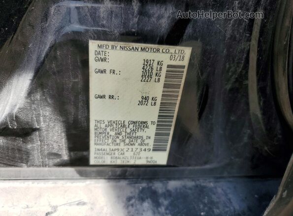 1N4AL3AP9JC217349 2018 NISSAN ALTIMA Black Vista del compartimento del motor