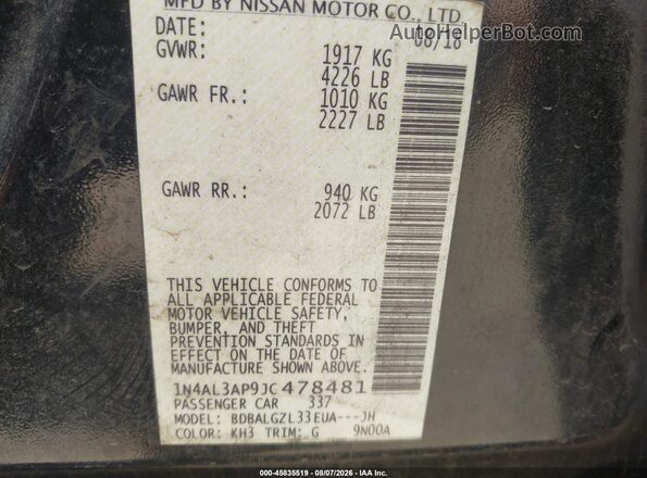 1N4AL3AP9JC478481 2018 NISSAN ALTIMA Black Engine compartment view