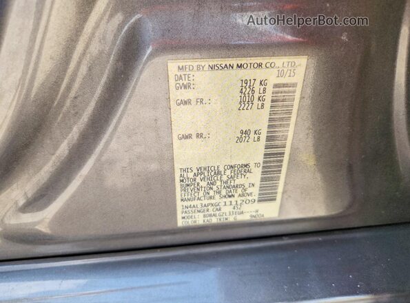 1N4AL3APXGC111209 2016 NISSAN ALTIMA Gray VIN sticker view