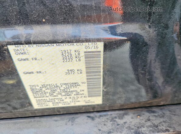 1N4AL3APXGC235576 2016 NISSAN ALTIMA Black Engine compartment view