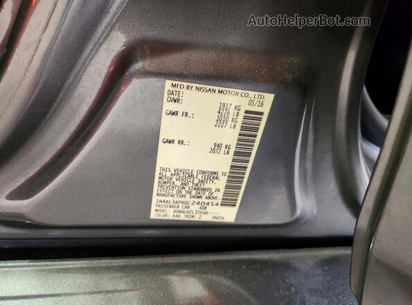 1N4AL3APXGC240454 2016 NISSAN ALTIMA Серый Вид наклейки с VIN-кодом