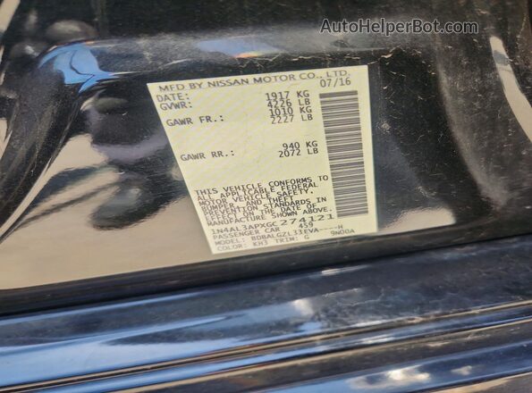 1N4AL3APXGC274121 2016 NISSAN ALTIMA Черный Вид подкапотного пространства