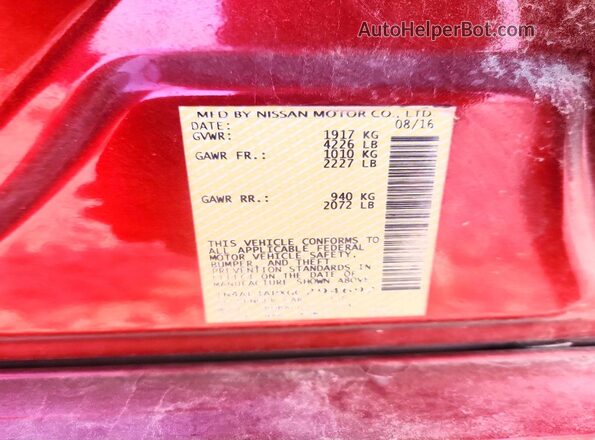 1N4AL3APXGC294692 2016 NISSAN ALTIMA Red Widok komory silnika