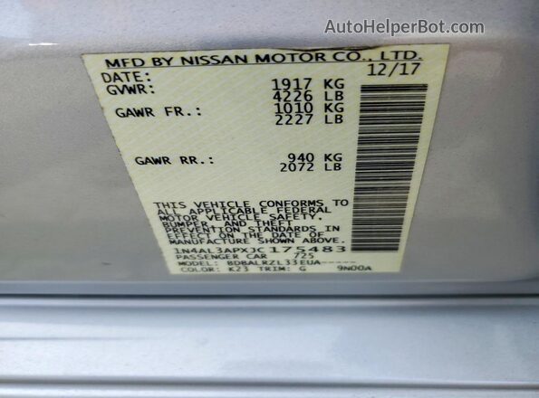 1N4AL3APXJC175483 2018 NISSAN ALTIMA Silver Widok komory silnika