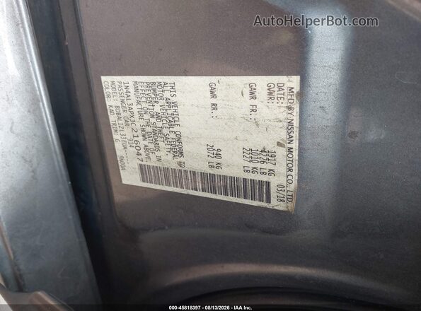 1N4AL3APXJC216047 2018 NISSAN ALTIMA Серый Вид подкапотного пространства