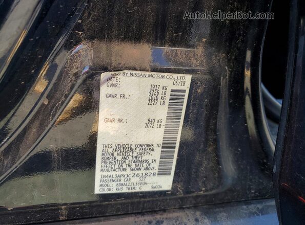 1N4AL3APXJC261828 2018 NISSAN ALTIMA Black Vista de la etiqueta del VIN