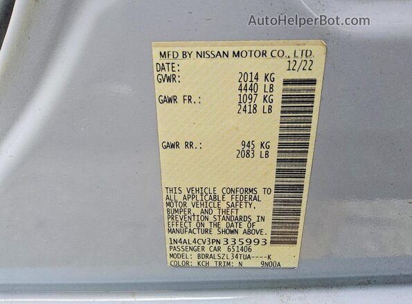 1N4AL4CV3PN335993 2023 NISSAN ALTIMA Серый Вид подкапотного пространства